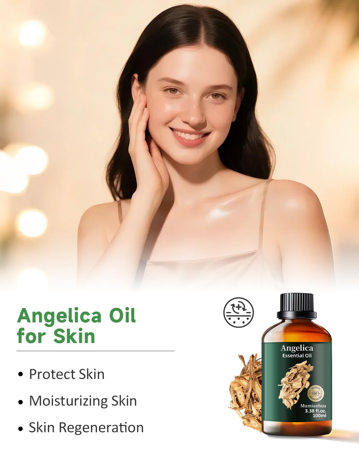 Skincare application of Angelica Root Essential Oil with carrier oil