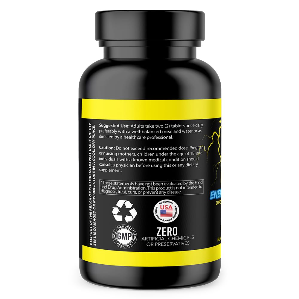 Close-up of Electro Lightning electrolyte tablets showing caffeine content