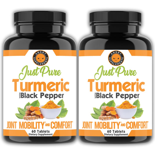 Angry Supplements Just Pure Turmeric Root with Black Pepper 2-pack front view