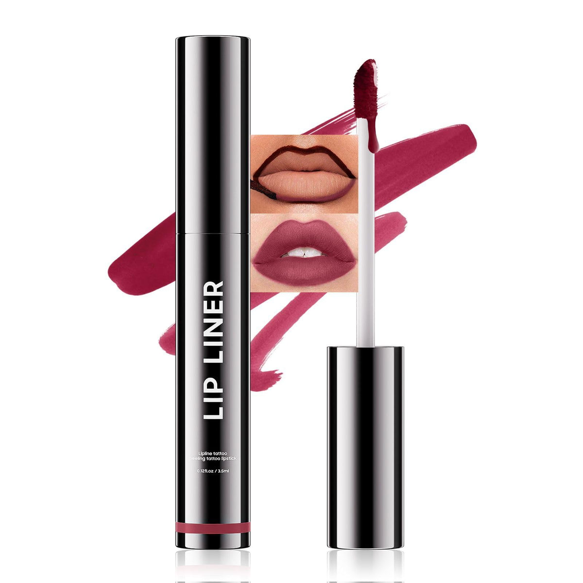 Anguishil lip stain mauve tube closeup showing rich color and sleek packaging.