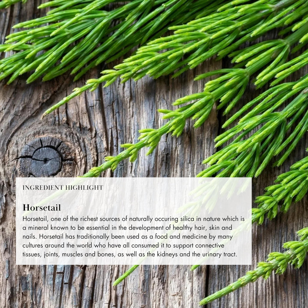 Ingredients: horsetail, nettle, Fo-Ti and Gynostemma in the formula