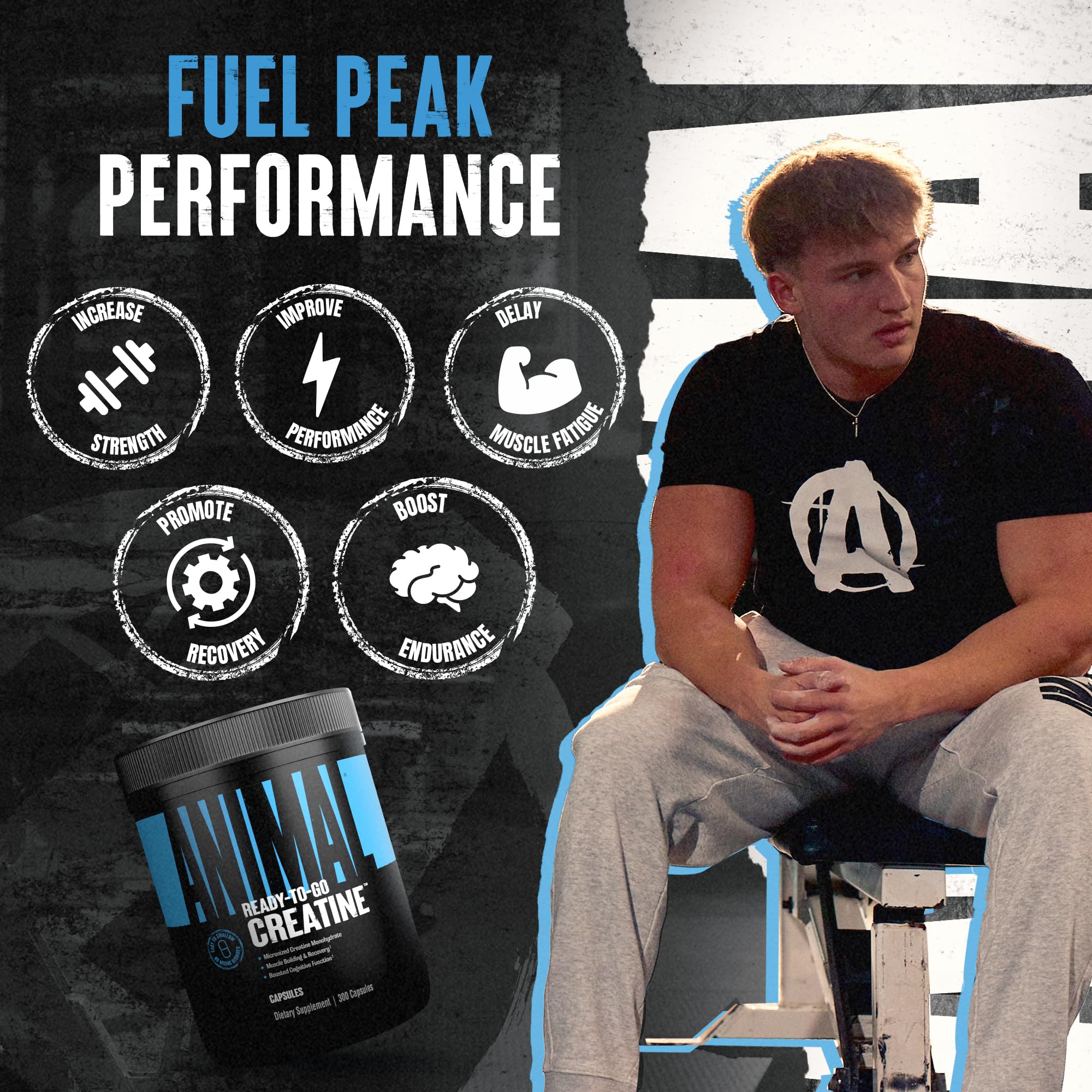 Close-up of Animal Creatine Capsules label