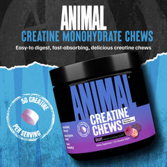 Close-up of Animal Creatine Chews grape chewable tablets