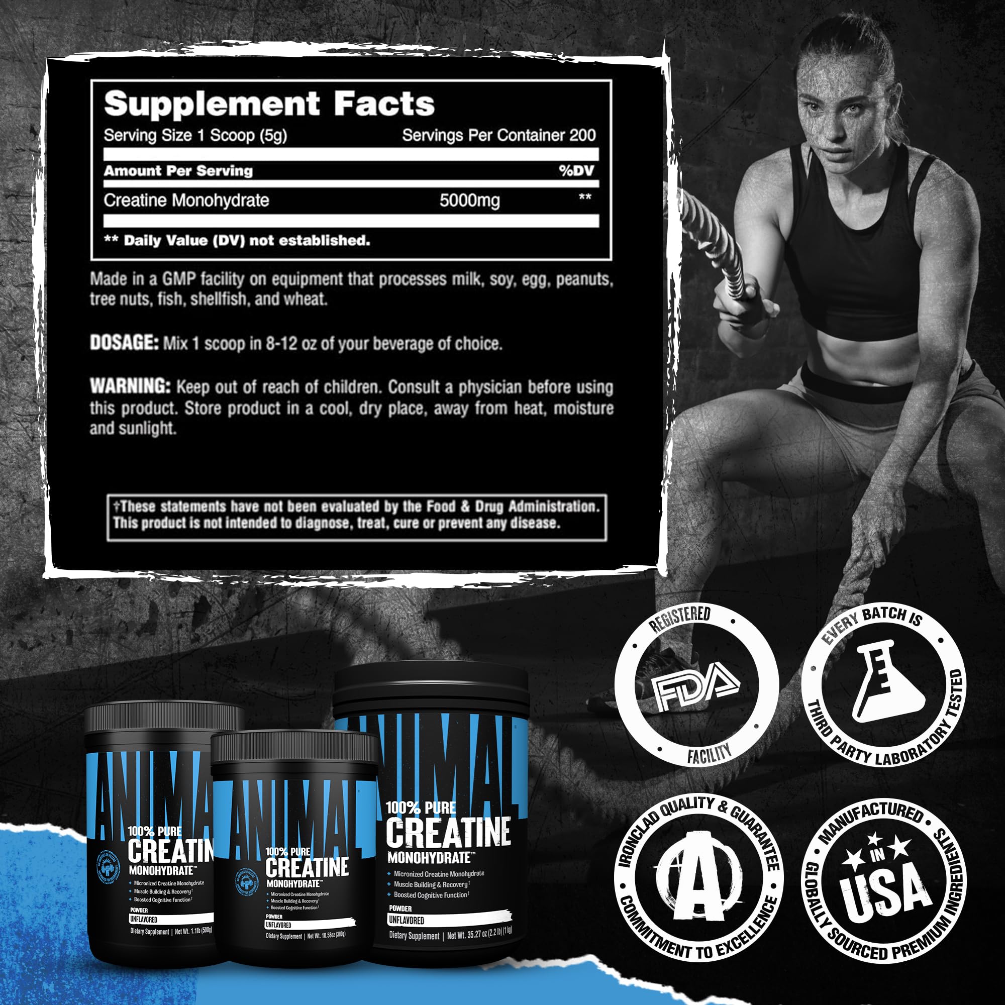 Person adding Animal Creatine to drink during a workout