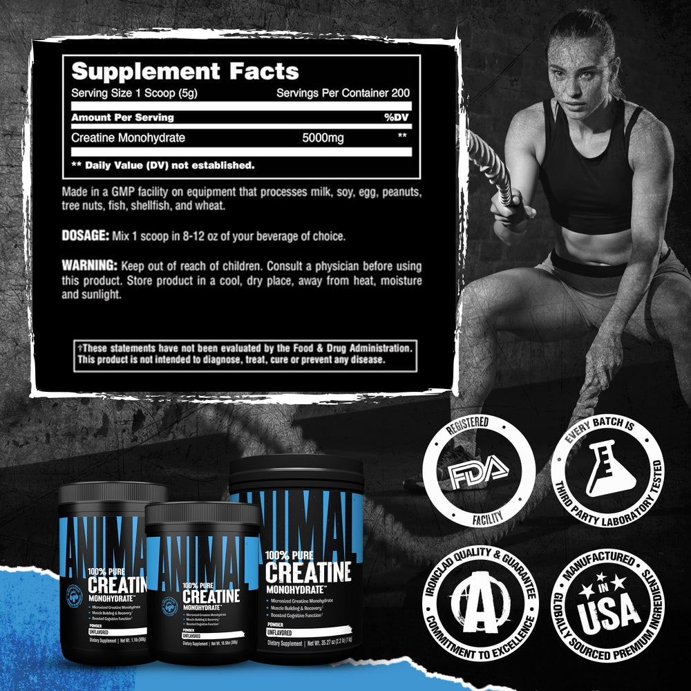Person adding Animal Creatine to drink during a workout