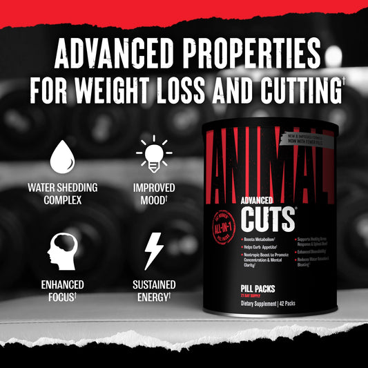 Single-dose Animal Cuts packet ready for gym bag