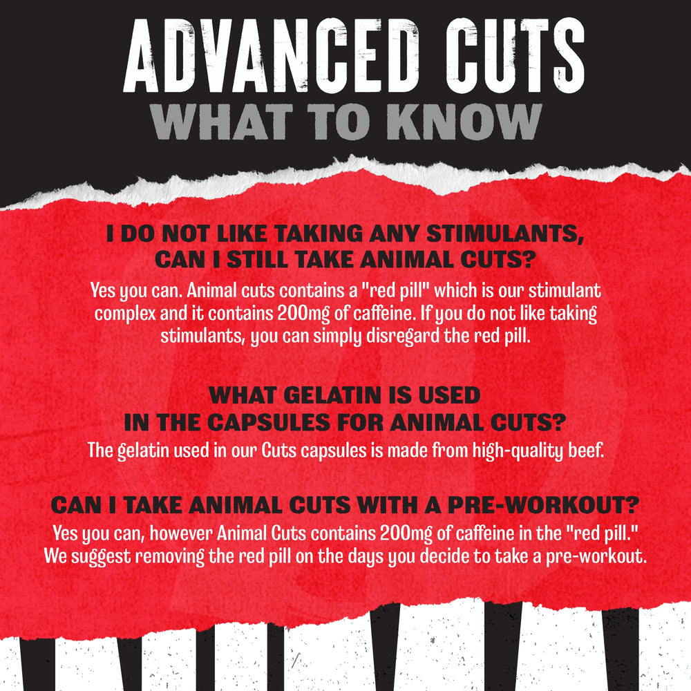 Animal Cuts water balance focus suggests leaner look during workouts.