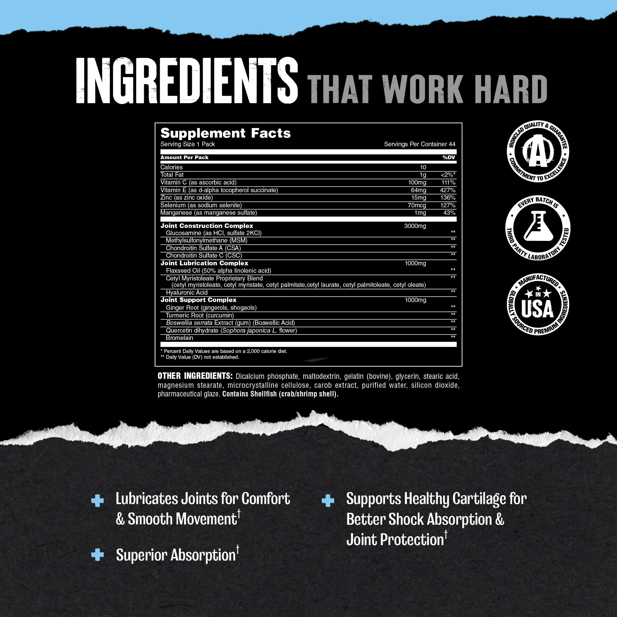 Flaxseed oil and hyaluronic acid support joint lubrication in Animal Flex