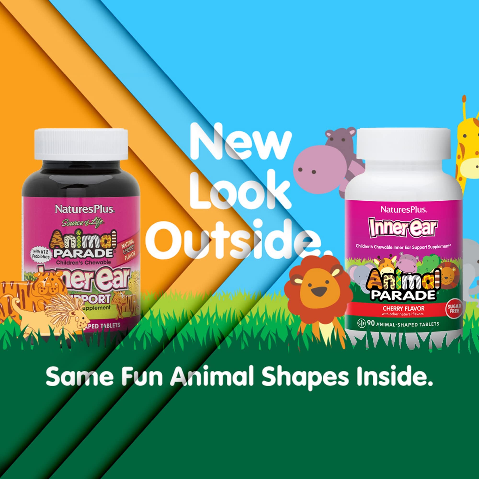 Child-friendly animal-shaped cherry-flavored probiotic chewables