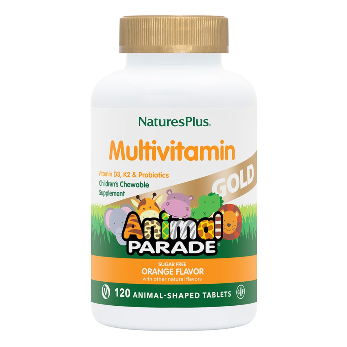 Animal Parade Source of Life Gold orange-flavored kids multivitamin – 120 chewables in animal shapes