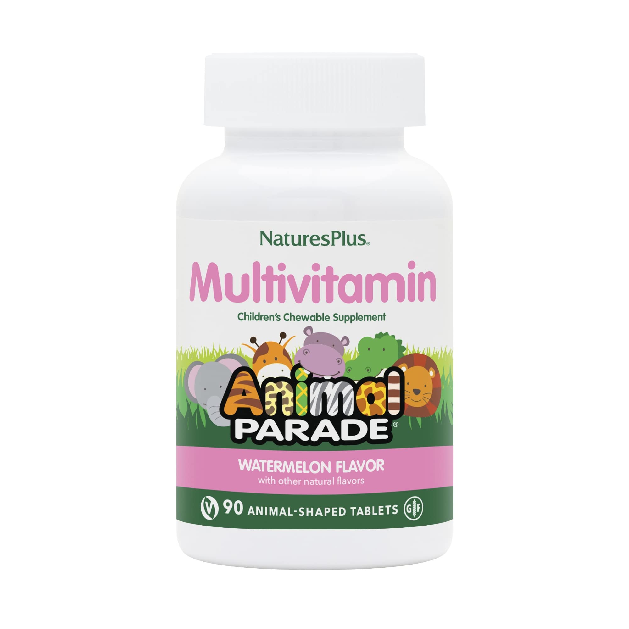 Animal Parade watermelon chewables bottle with 90 tablets