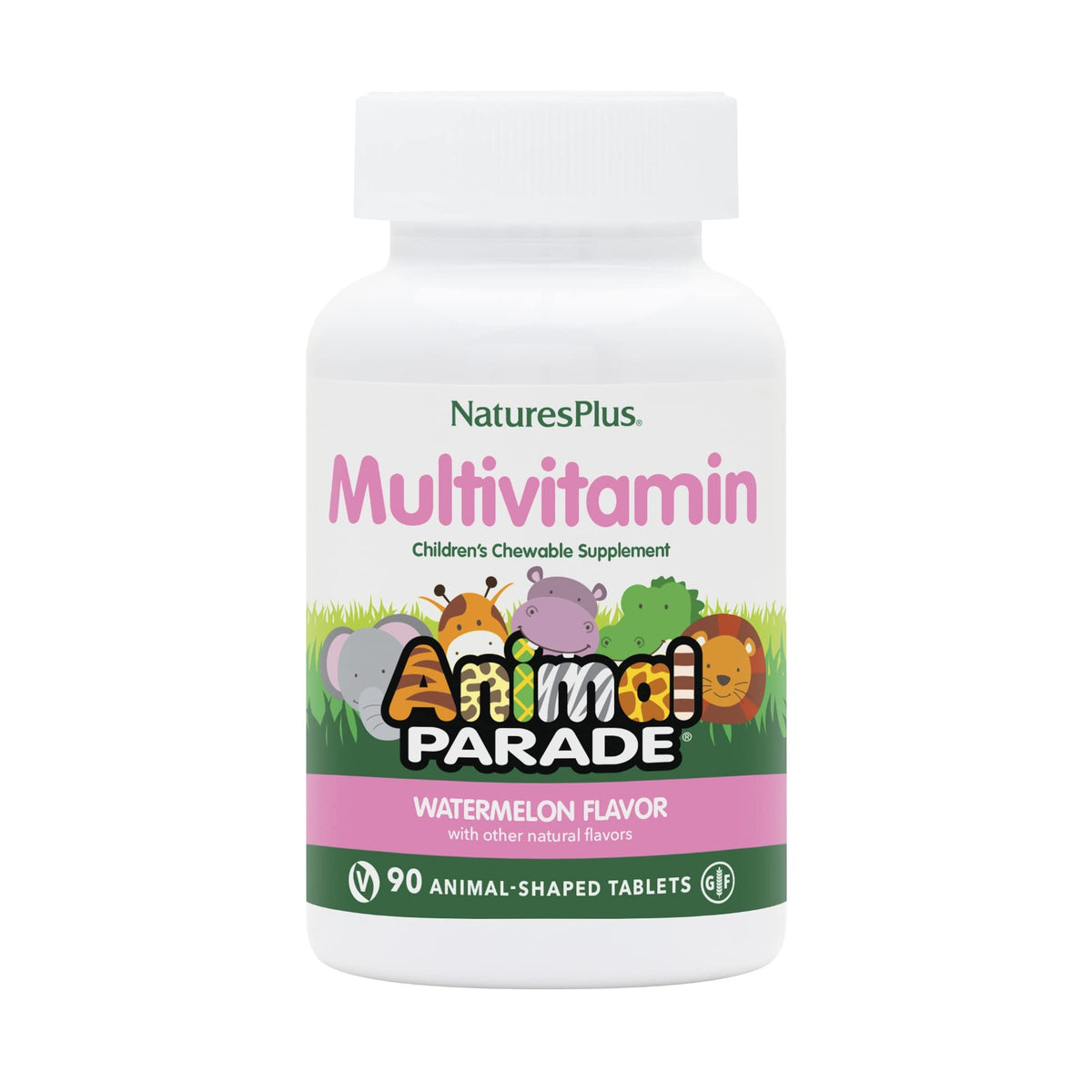 Animal Parade watermelon chewables bottle with 90 tablets