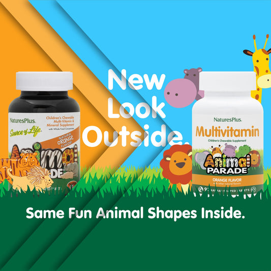 Animal Parade orange flavored chewable multivitamin tablets for kids
