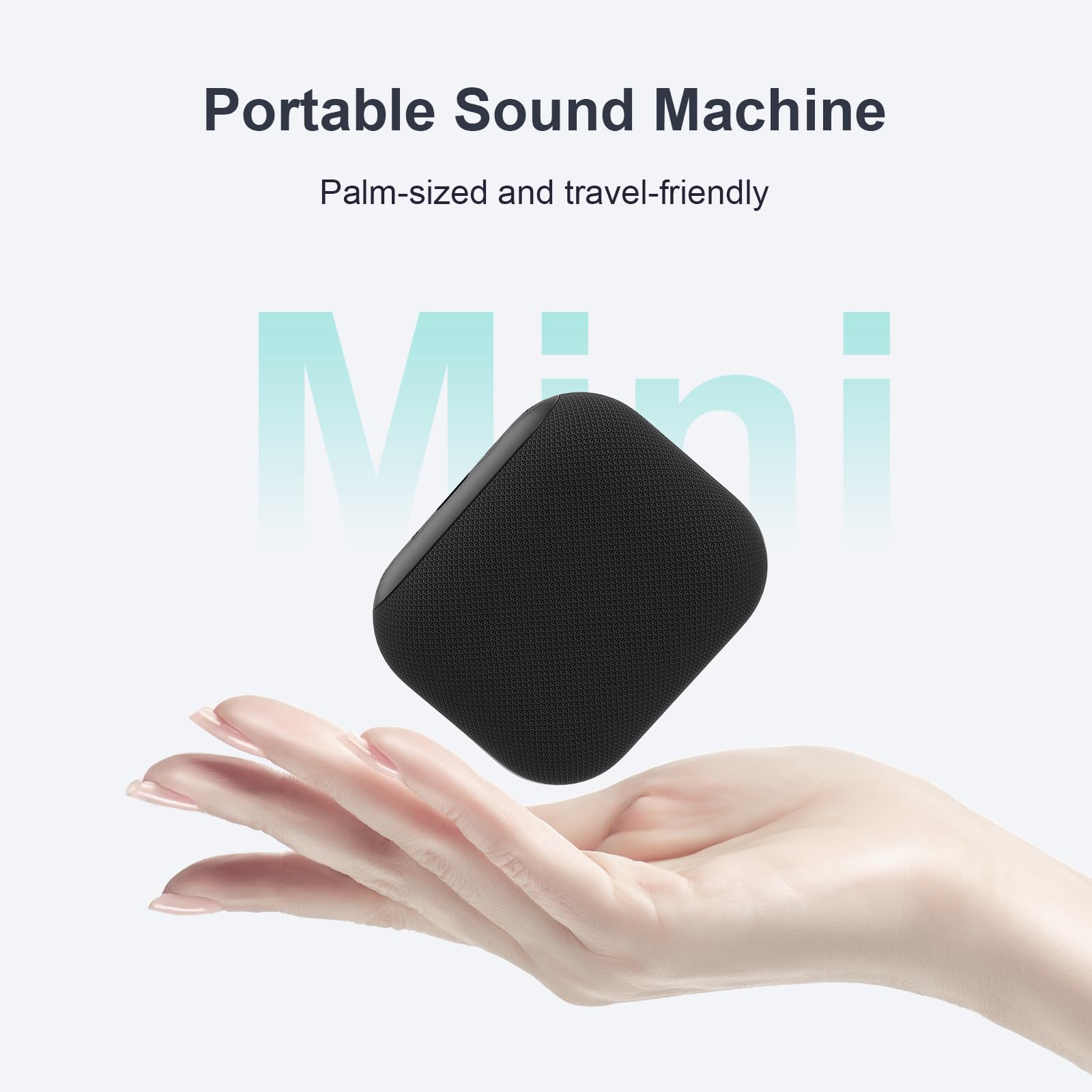 ANJANK mini portable sound machine pocket-size travel companion for easy packing.