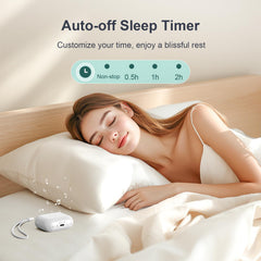 ANJANK mini travel white noise machine with four buttons and a lanyard.