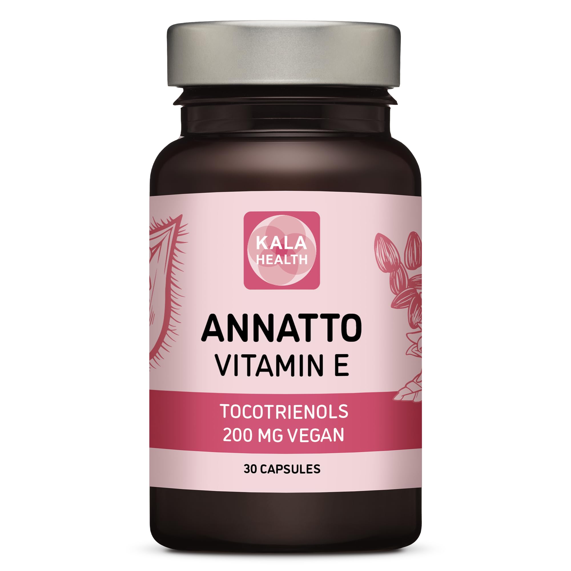 Annatto Tocotrienols vegan vitamin E supplement bottle – 200mg per capsule