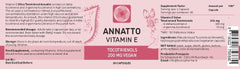 Capsules of Annatto Tocotrienols vegan vitamin E, tocopherol-free