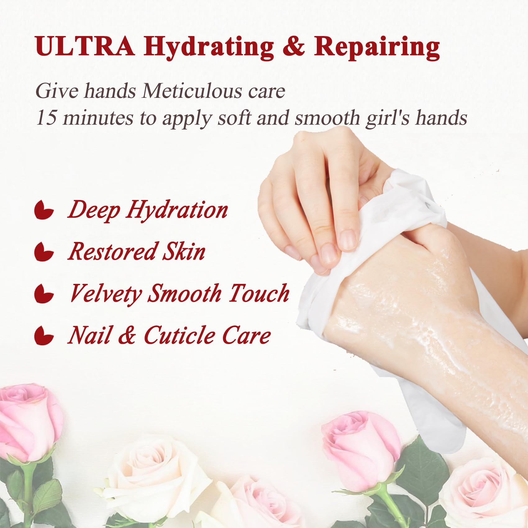 ANPODE hand mask infused with collagen and vitamins for renewed softness.