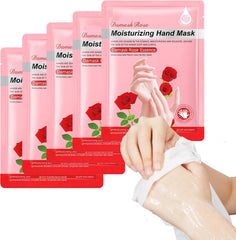 ANPODE Damask Rose hand mask packaging for deep hydration and repair.