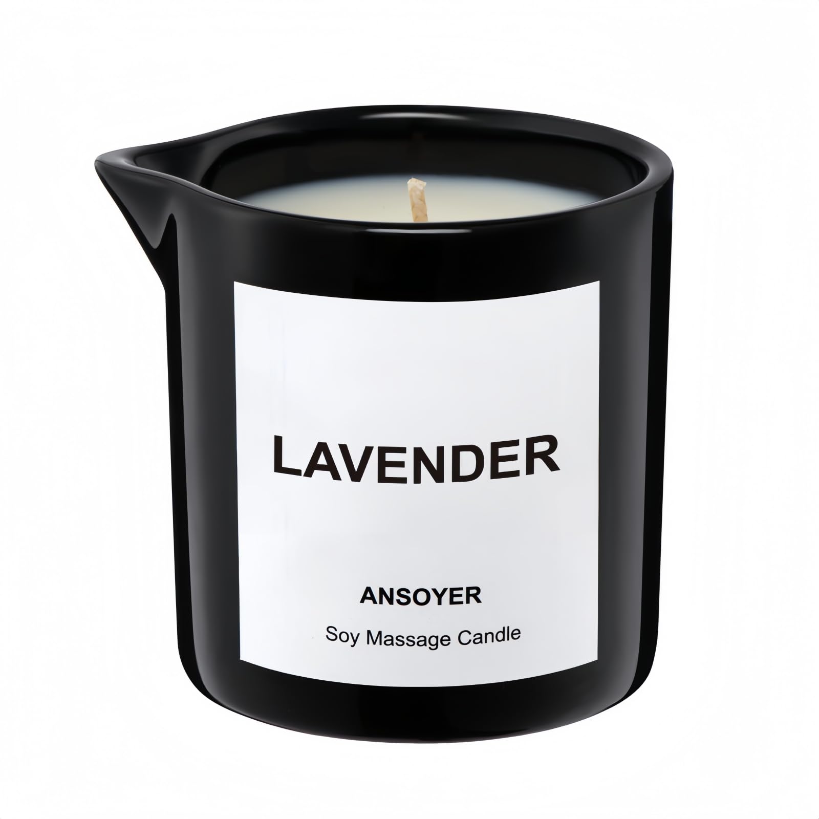 ANSOYER Lavender Massage Oil Candle 8.1oz with lid