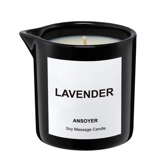 ANSOYER Lavender Massage Oil Candle 8.1oz with lid