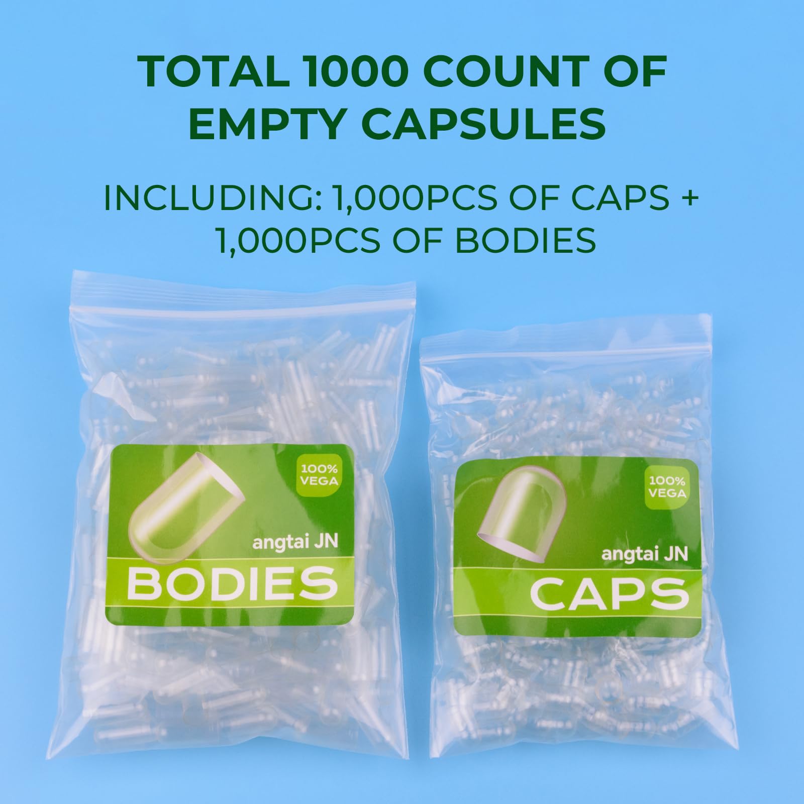 Size 00 capsule bodies for Angtai JN kit