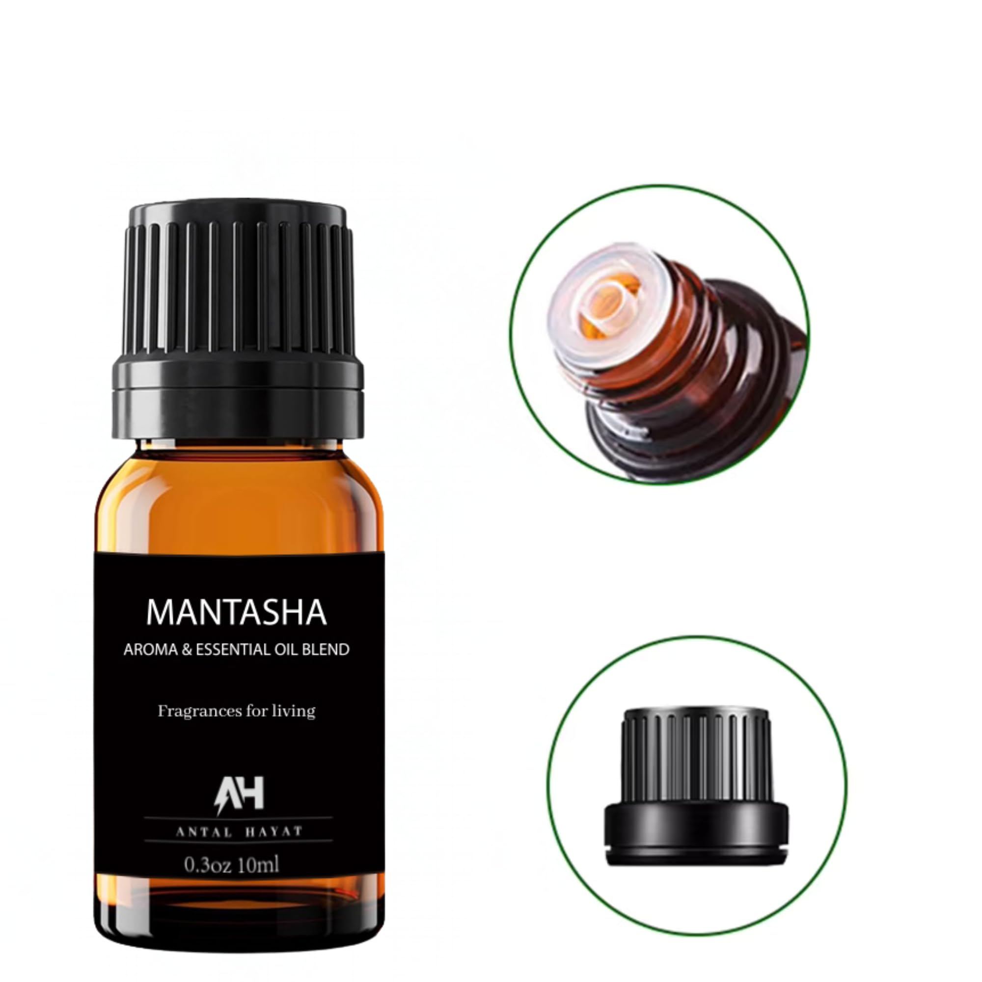 Mantasha bergamot-pepper-geranium notes showcased in glass bottle for refined spaces.