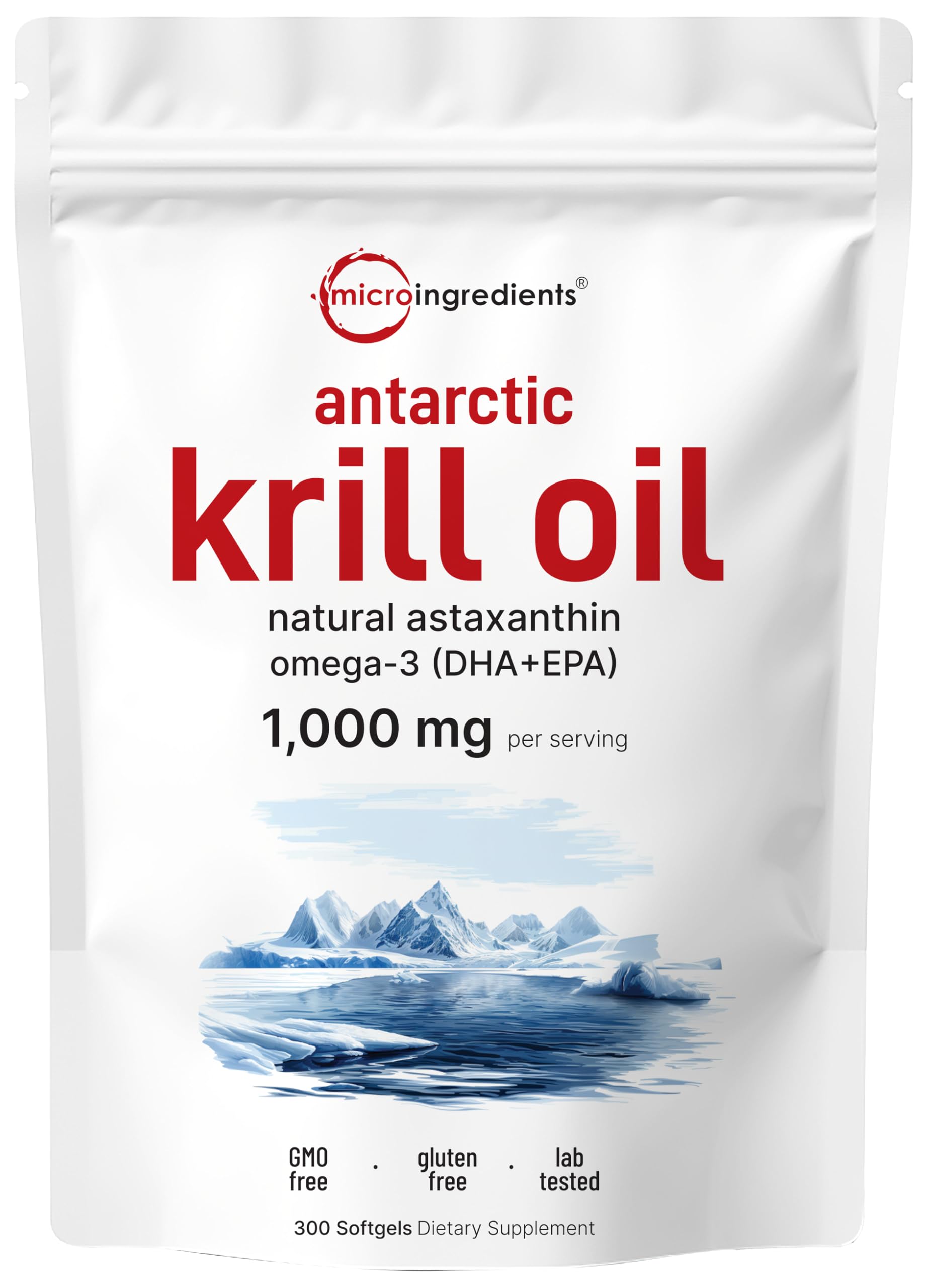 Antarctic Krill Oil 1000mg per serving softgels bottle