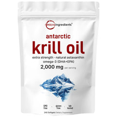 Micro Ingredients Antarctic Krill Oil 2000mg per serving, 240 softgels bottle