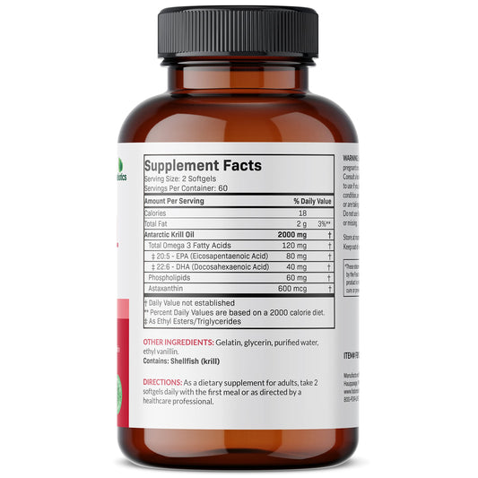 Antarctic Krill Oil 2000mg packaging label