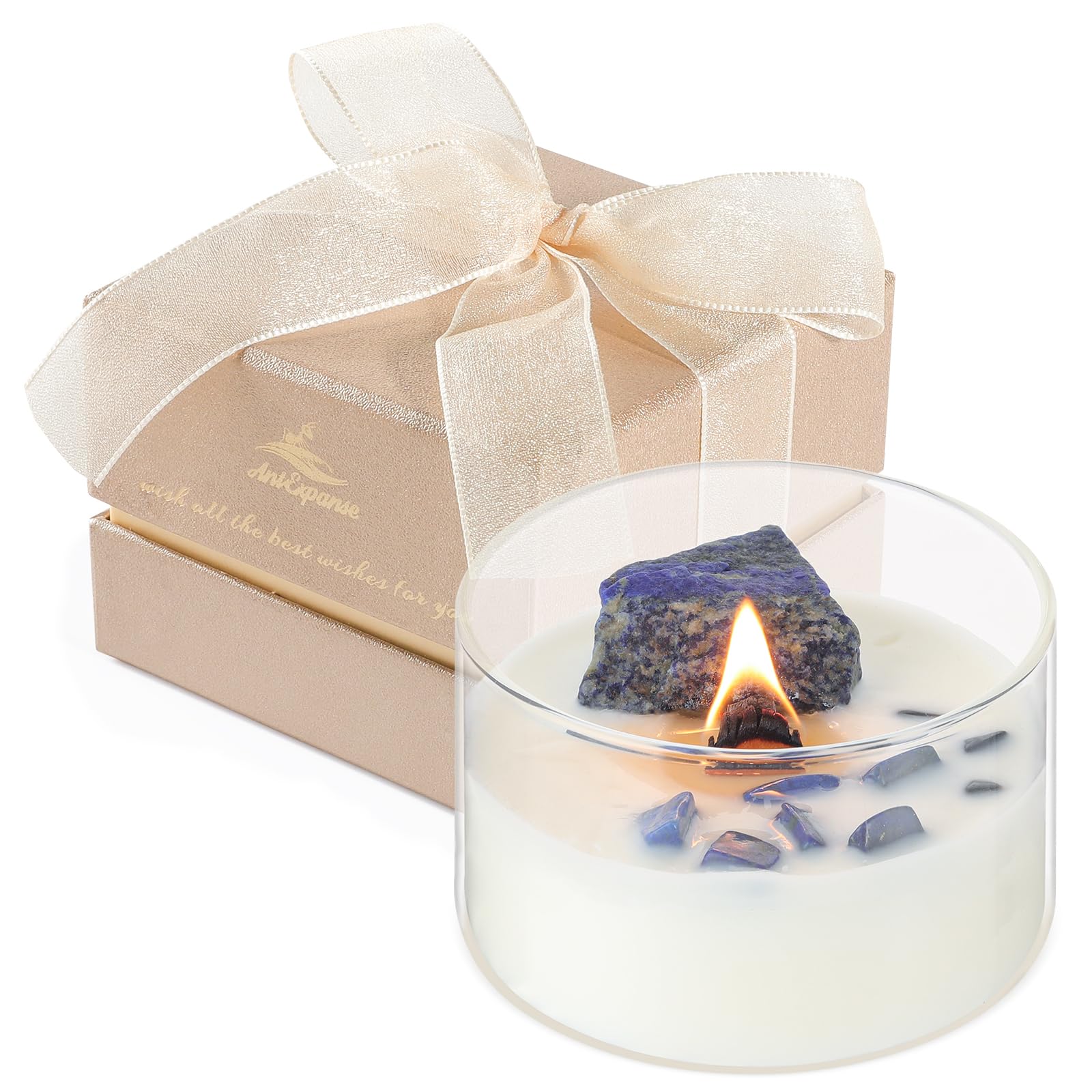 AntExpanse English Pear and Freesia soy candle with wood wick 7oz