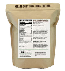 Close-up of psyllium husk powder label and ingredients