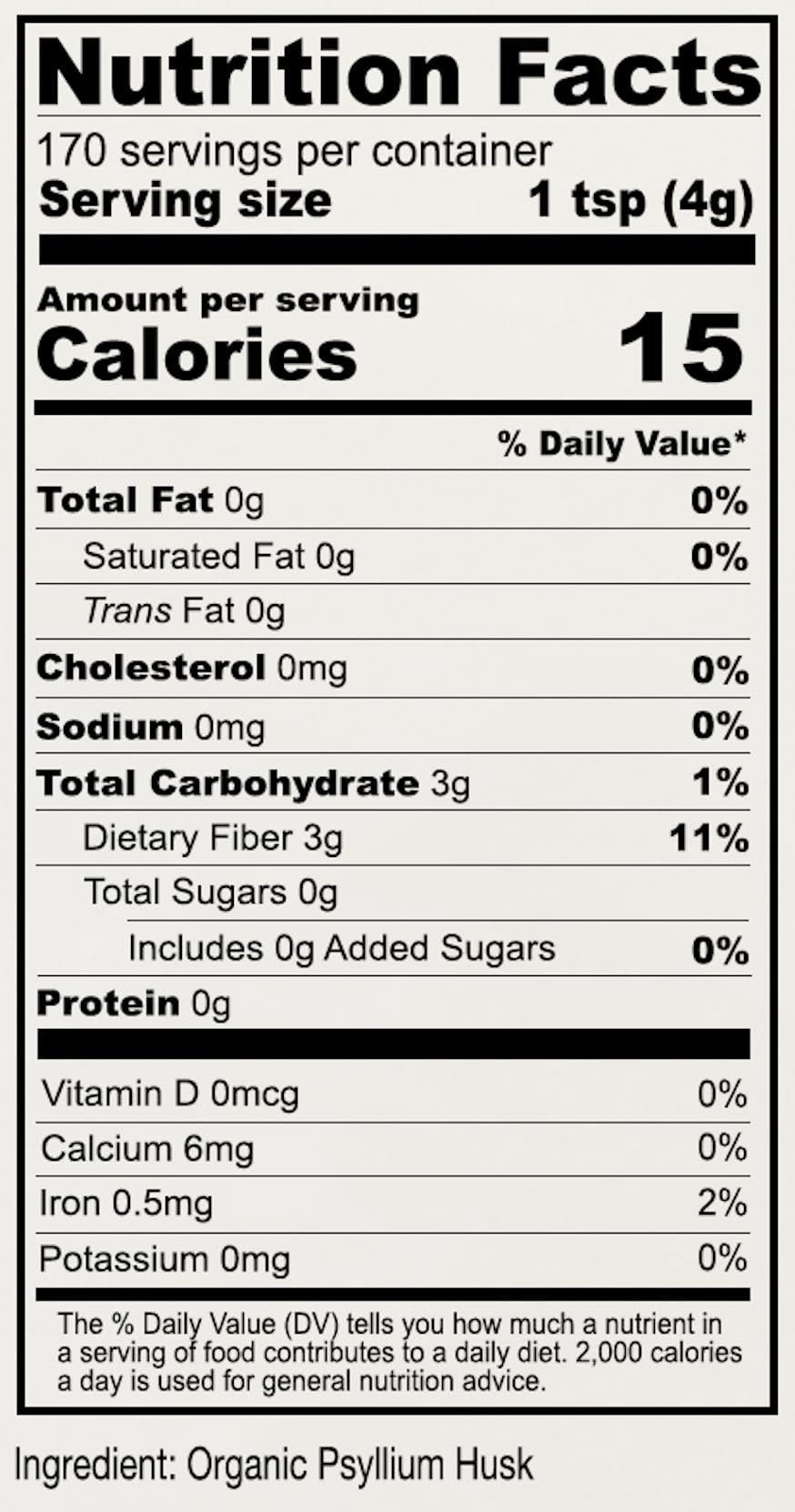 Vegan plant-based, non-GMO psyllium powder packaging