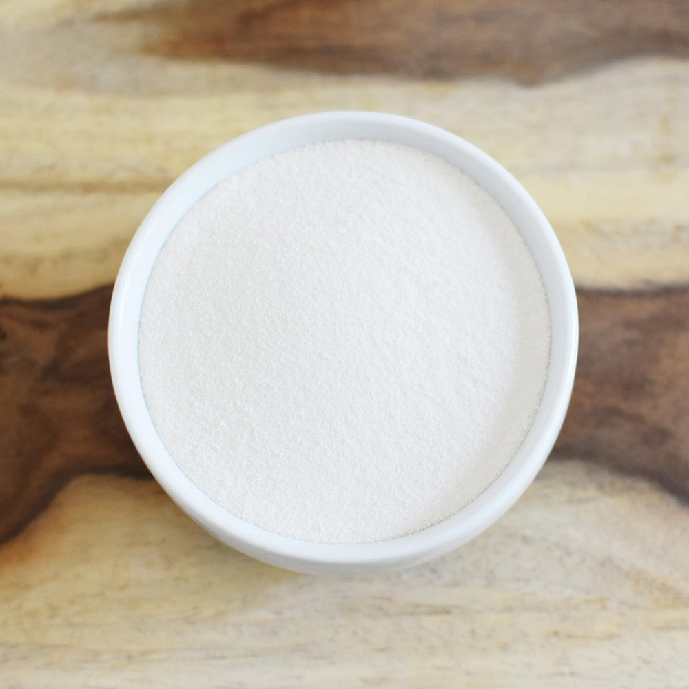 Close-up texture of tasteless acacia powder