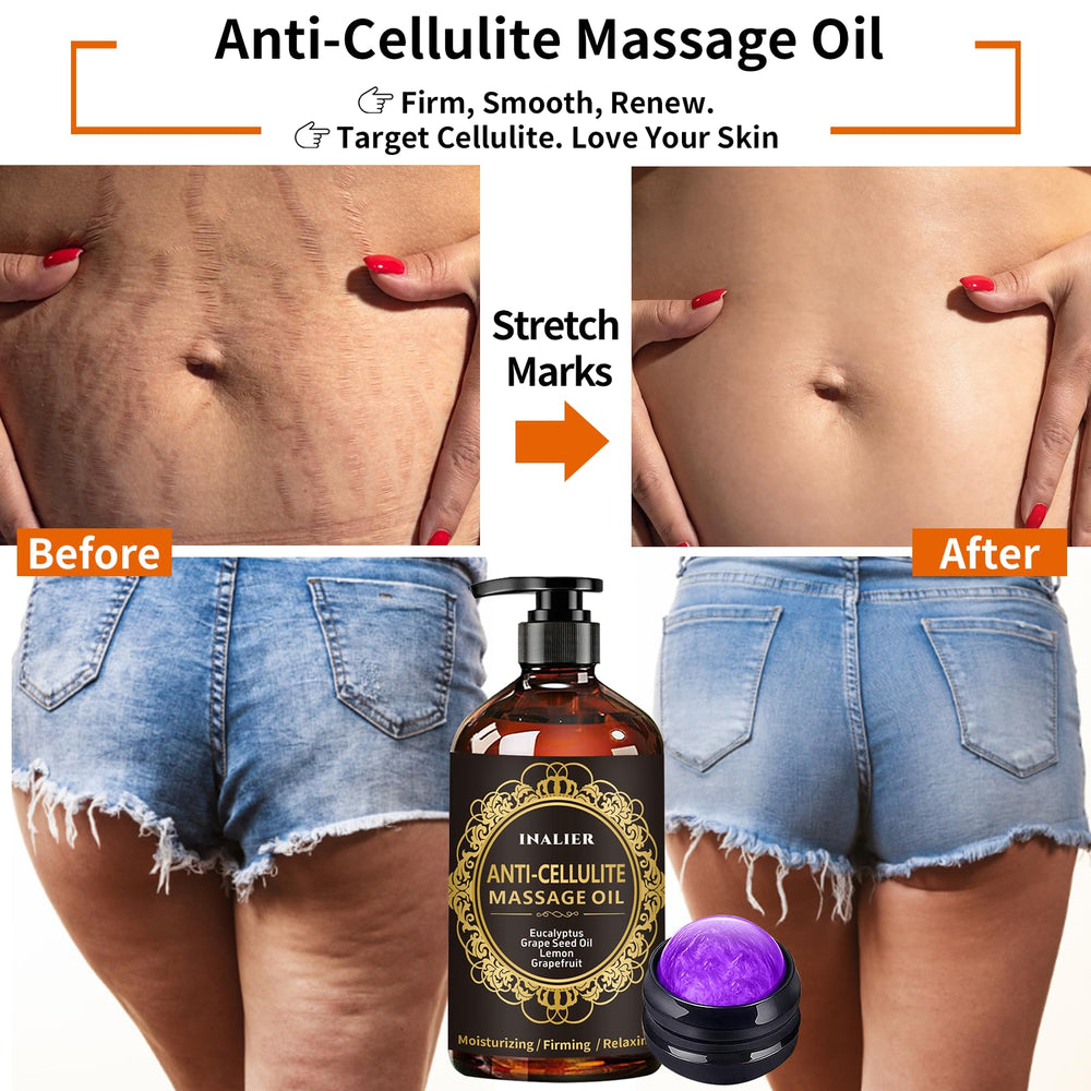 Anti-cellulite massage oil bottle