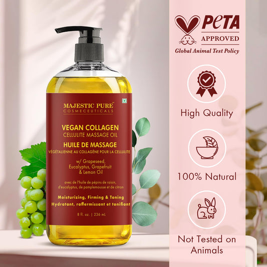Oil with vegan collagen and apple stem cell extracts for cellulite care