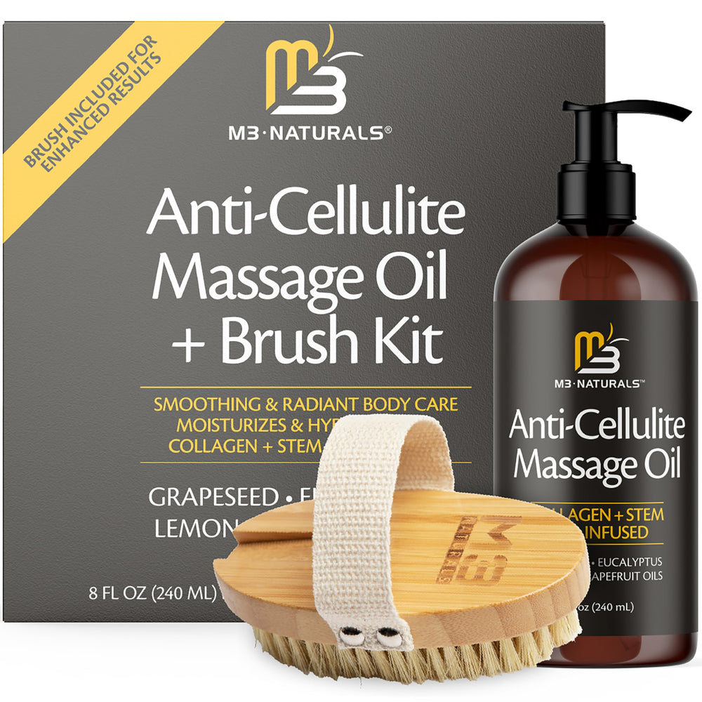 Anti-cellulite massage oil bottle with pump