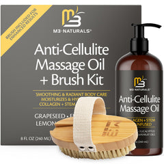 Anti-cellulite massage oil bottle with pump