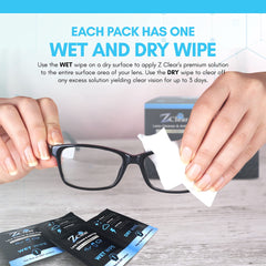 Dry wipe used for quick anti-static cleaning of lenses