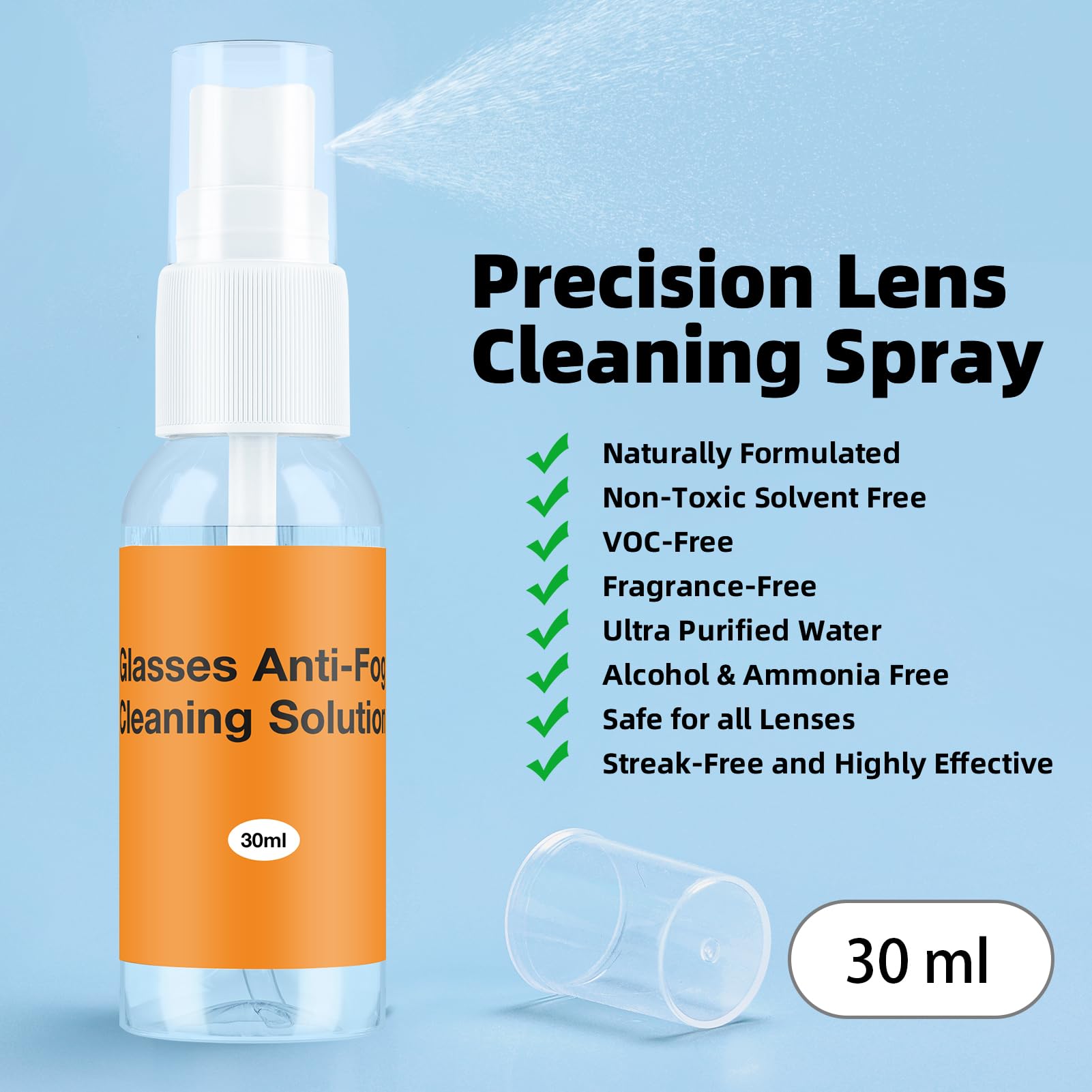 Anti-fog spray bottle for glasses