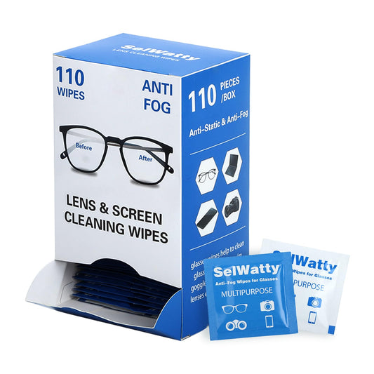 Box of 110 anti-fog wipes for glasses
