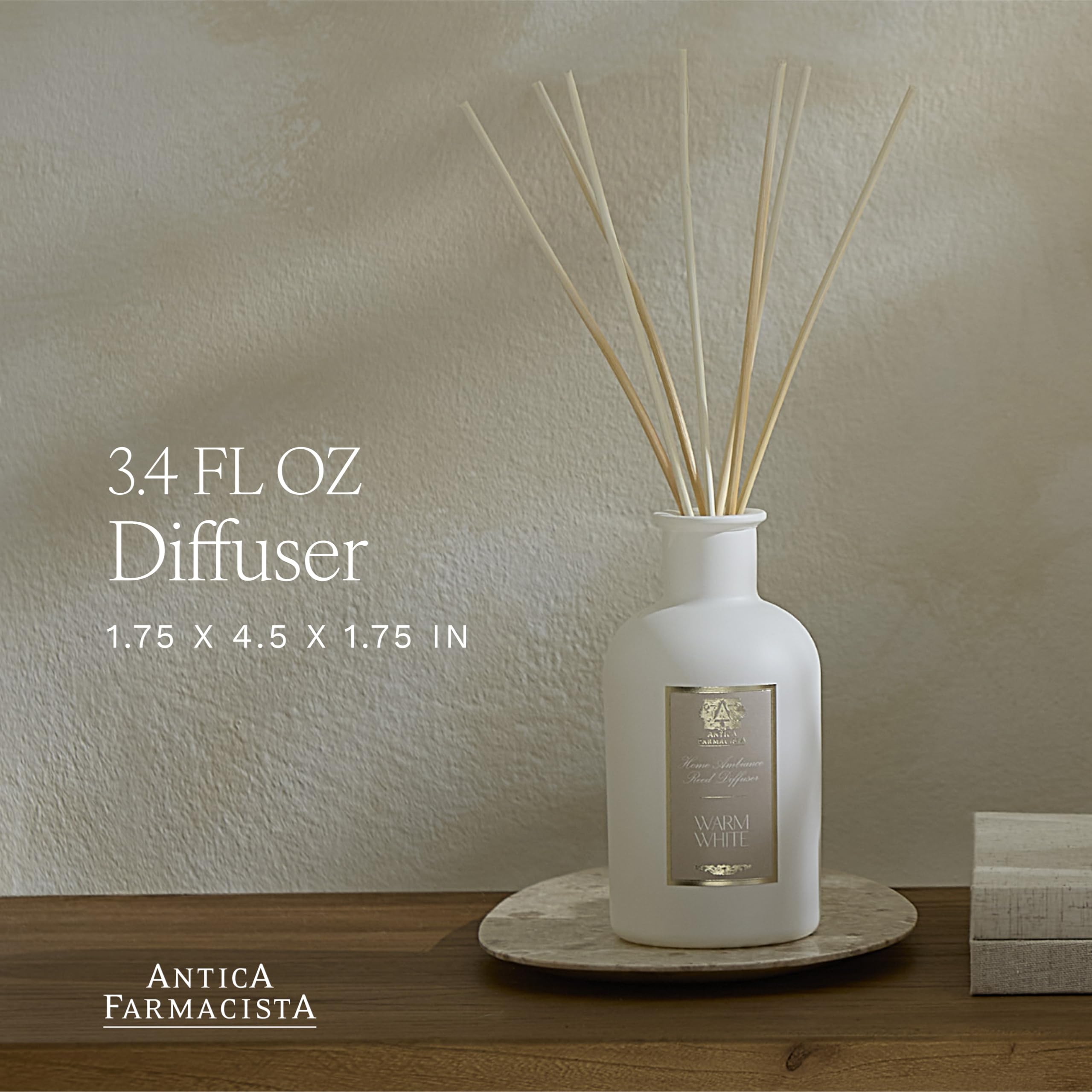 Luxury glass diffuser with signature reeds