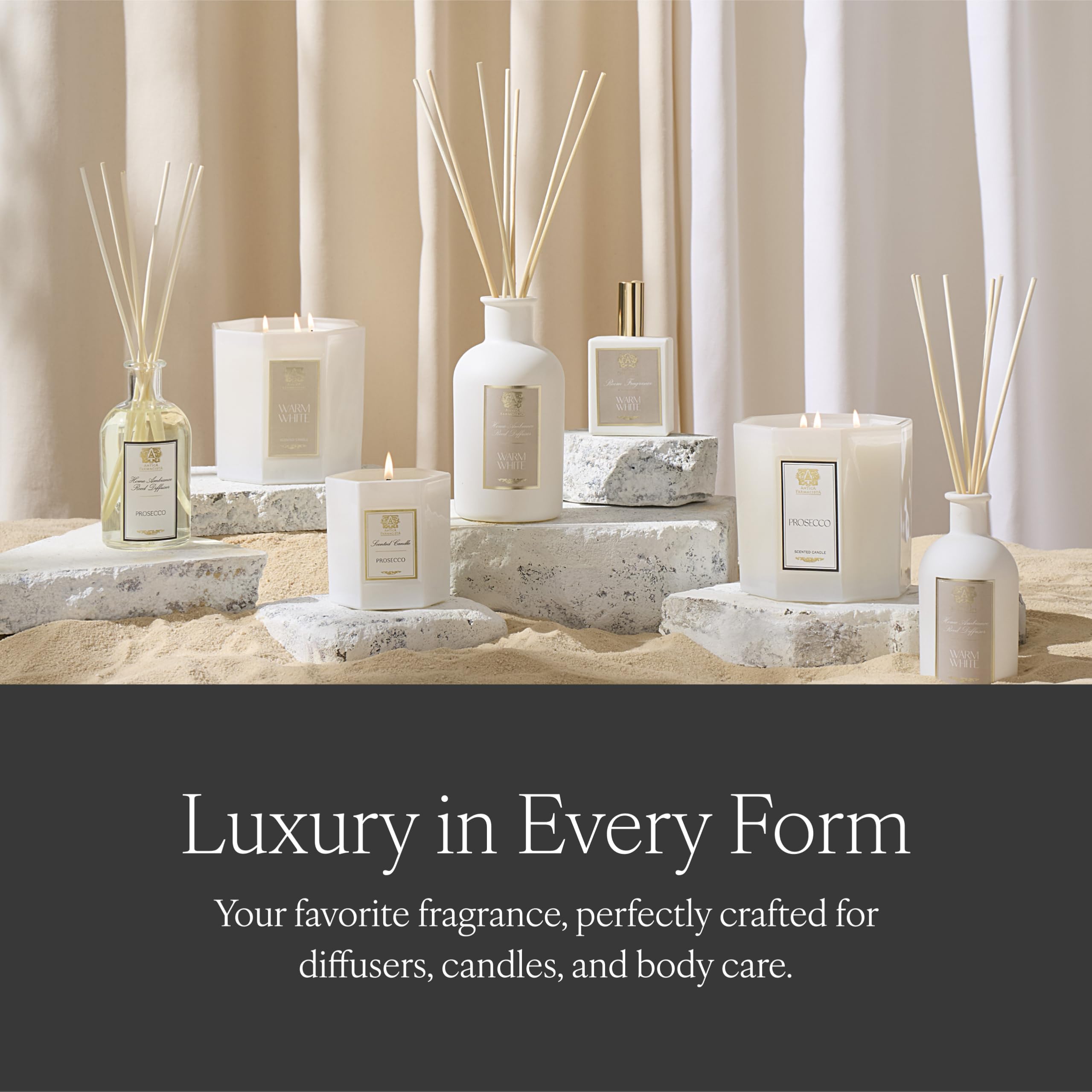 Reed diffuser with premium glass vessel
