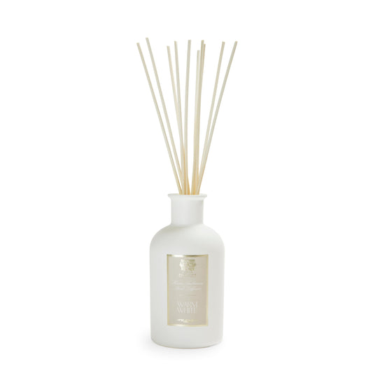 Warm White diffuser bottle close-up with glass vessel
