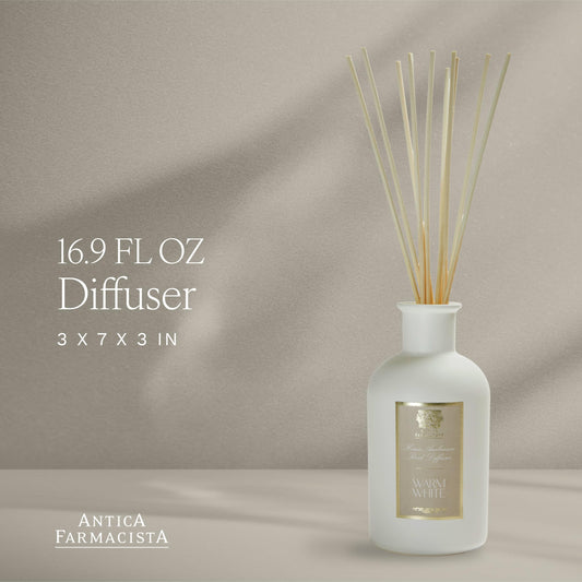 Warm White reed diffuser 16.9 oz side view