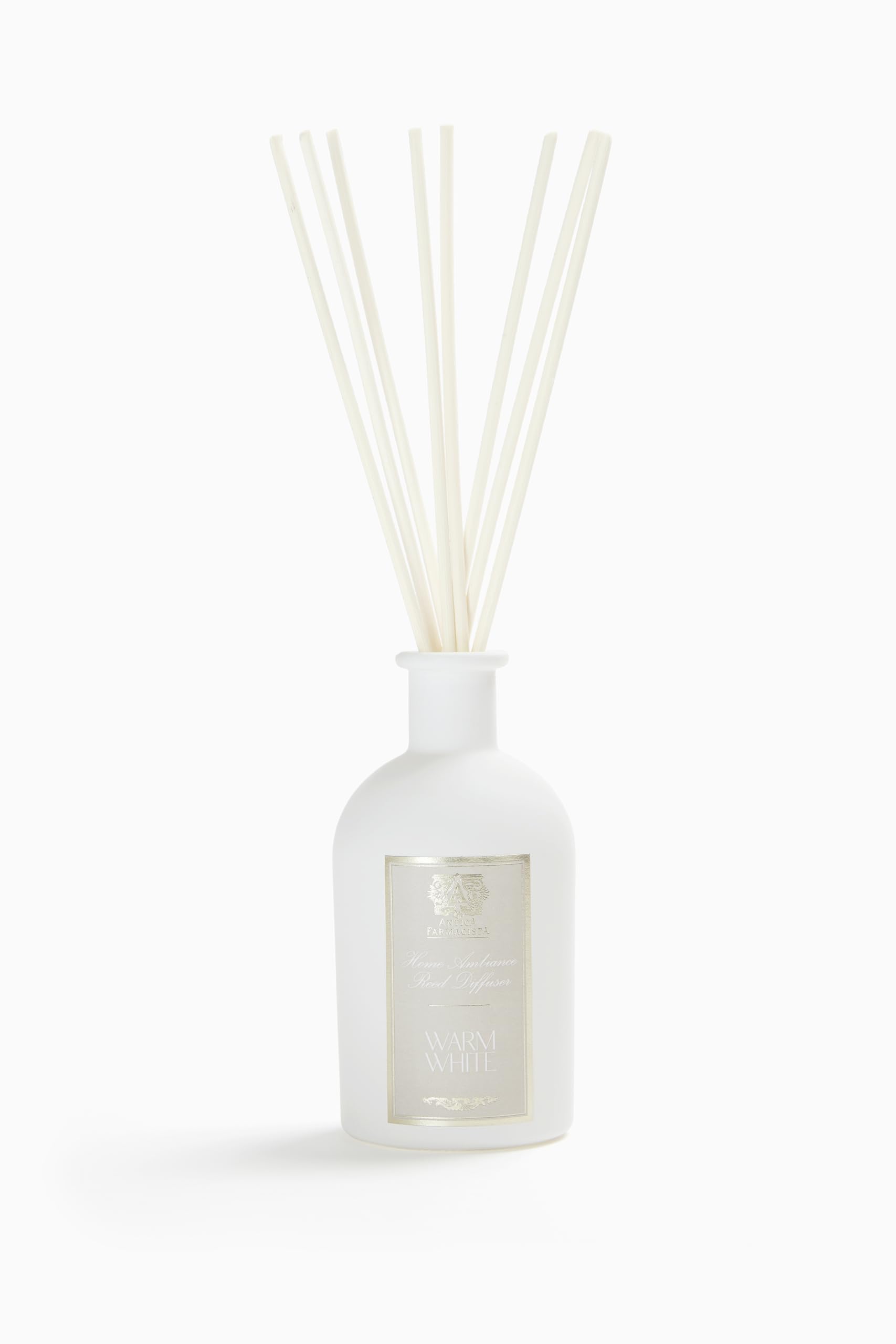 Antica Farmacista Warm White Home Ambiance Diffuser 8.45 oz glass bottle with reeds