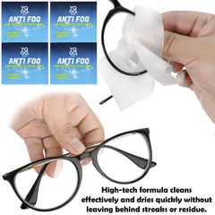 Individual wrapped anti-fog lens wipes