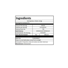Chew or dissolve Antimonium Tartaricum 200C pellets under the tongue