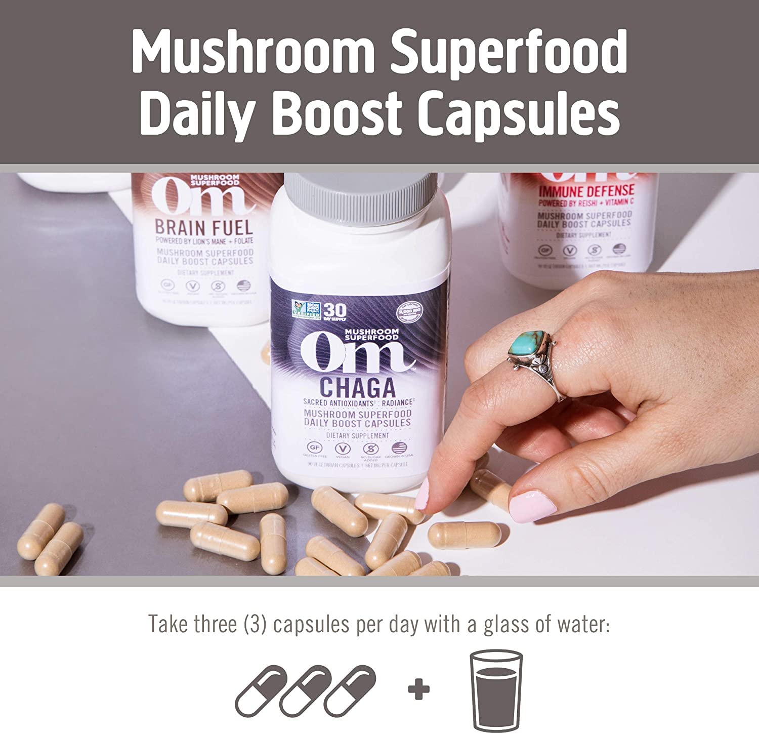 Antioxidant-rich chaga mushrooms ingredients close-up