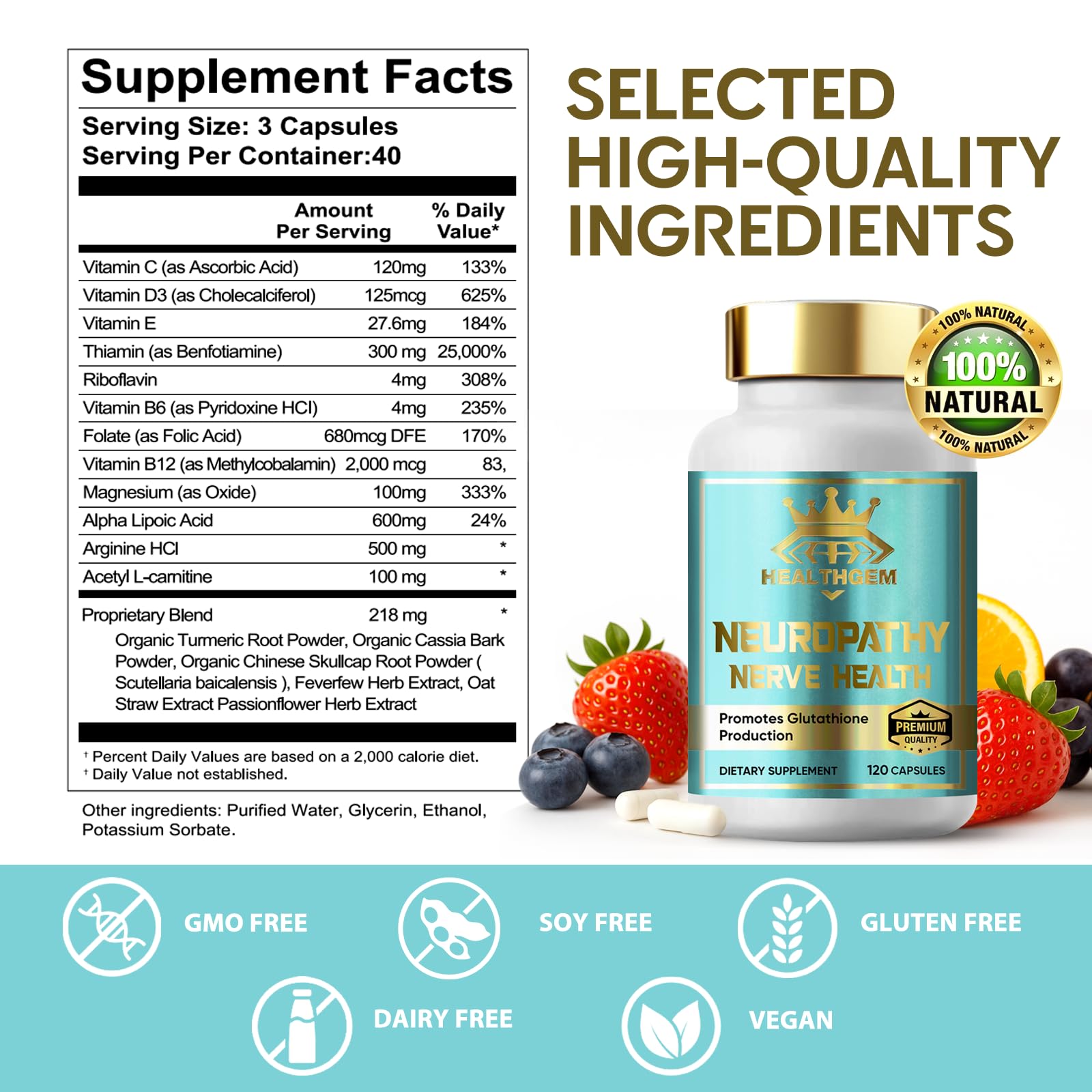 Antioxidants and B vitamins for nerve health
